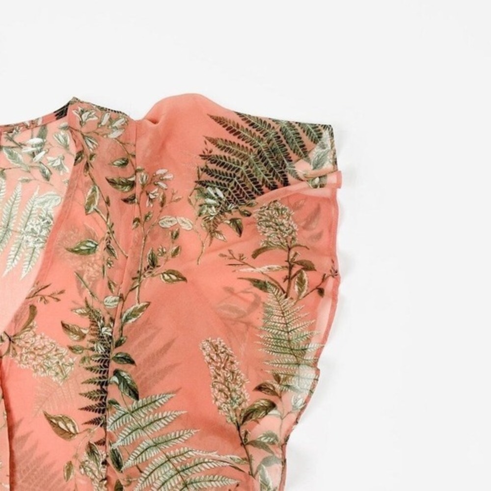 MISA Los Angeles Botanical Print Blouse Size XS Pink Boho Romantic Fairy‎ Summer - Picture 8 of 14